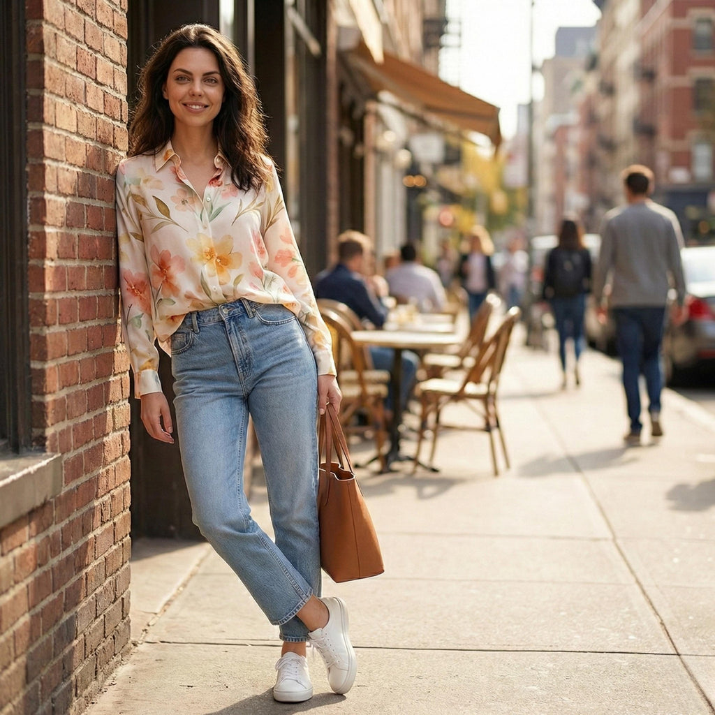 Watercolor Floral Button-Down Blouse | Soft Artistic Spring Top