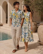 Men’s Lemon Cotton Poplin Shirt | Amalfi Resort Button-Up