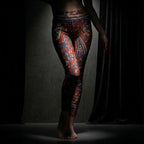 Red Boho Paisley Leggings | High Waist Festival Yoga Pants