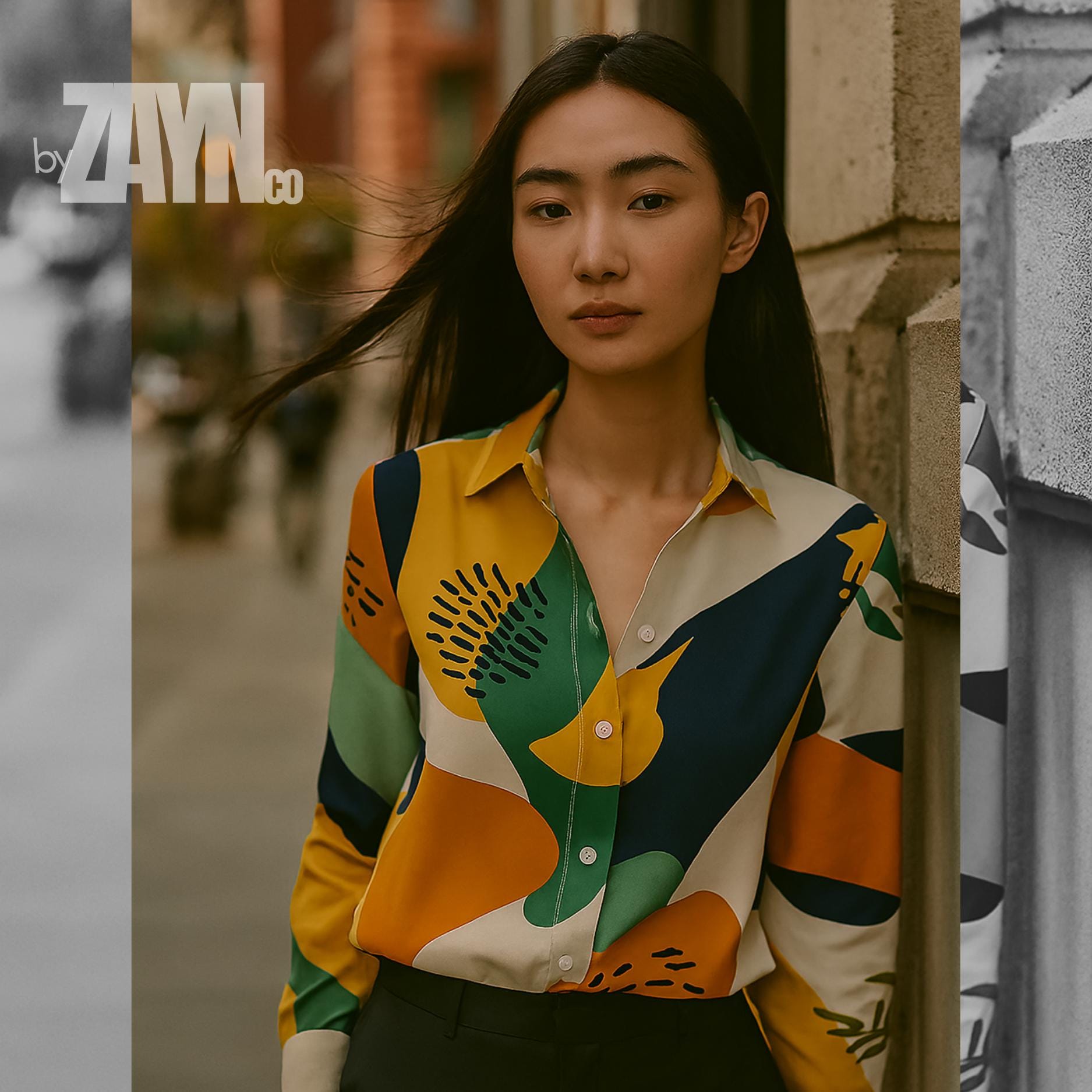 Colorful Abstract Art Shirt | Gallery-Inspired Button-Up Blouse