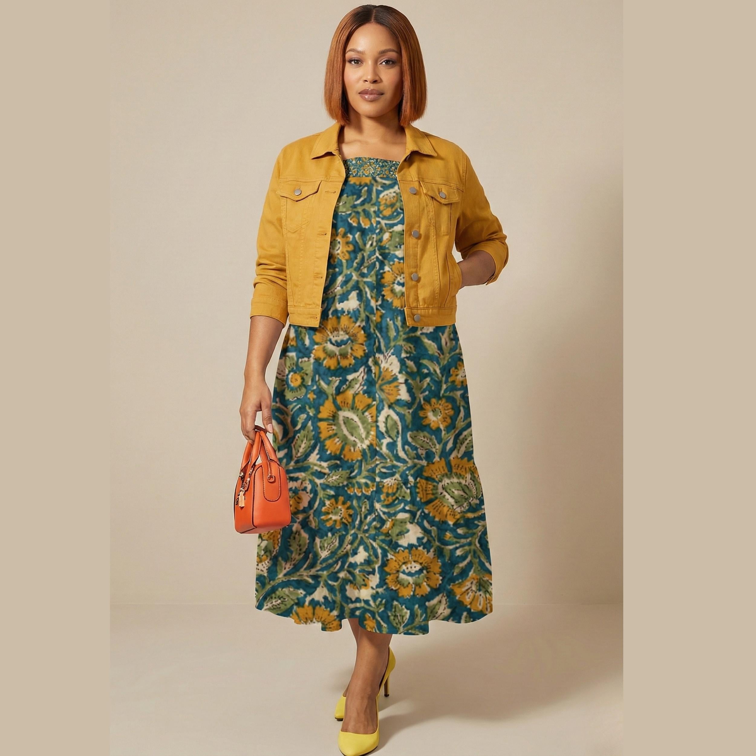 Boho Floral Midi Dress | Relaxed Vintage Summer Dress