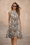 Floral A-Line Pocket Dress | Loose Summer Vacation Midi Dress