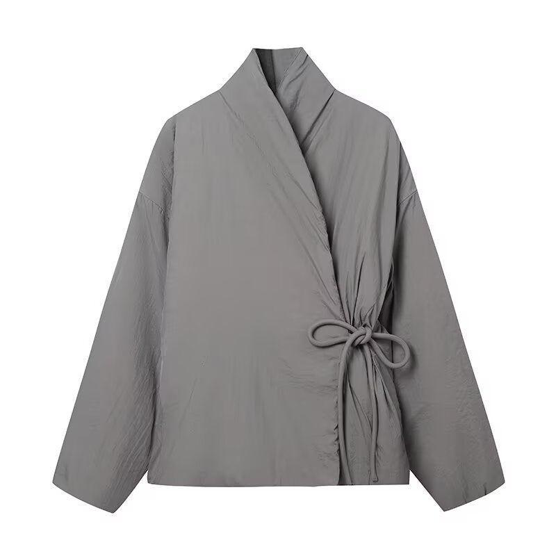 Loose-fit long-sleeve kimono-style jacket