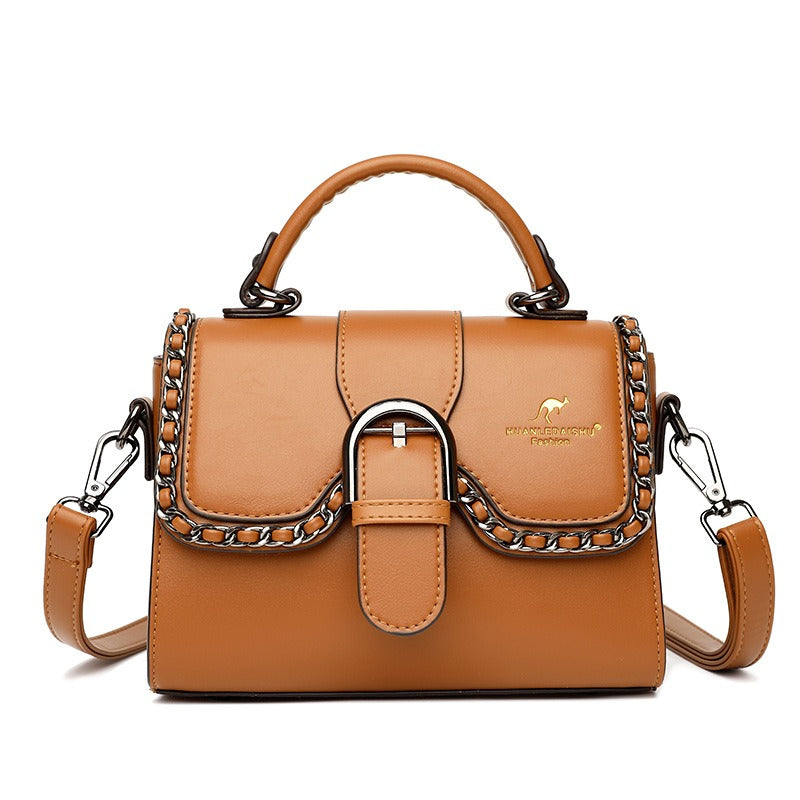 Women's PU flap shoulder bag with magnetic closure in seven colors