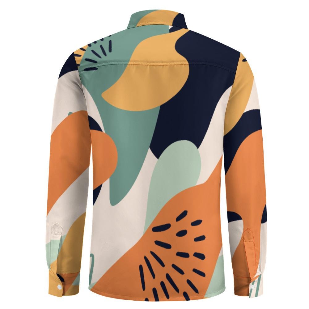 Abstract Boho Button-Down Shirt | Unisex Art Print Top