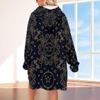 Celestial Gold Hoodie Blanket | Oversized Star Print Loungewear