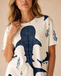 Whale Shark Cotton T-Shirt | Cream Coastal Ocean Graphic Tee