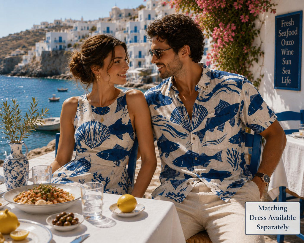 Indigo Fish A-Line Dress | Coastal Pocket Summer Dress
