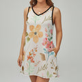 Floral Pocket Sundress | Sleeveless V-Neck Watercolor Mini Dress