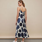 Olive Print Maxi Dress | Mediterranean Boho Resort Dress