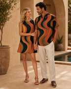 Retro Wave A-Line Mini Dress with pockets – product view