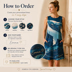 Personalized Whale A-Line Dress | Custom Name Coastal Vacation Dress