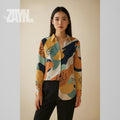 Colorful Abstract Art Shirt | Gallery-Inspired Button-Up Blouse