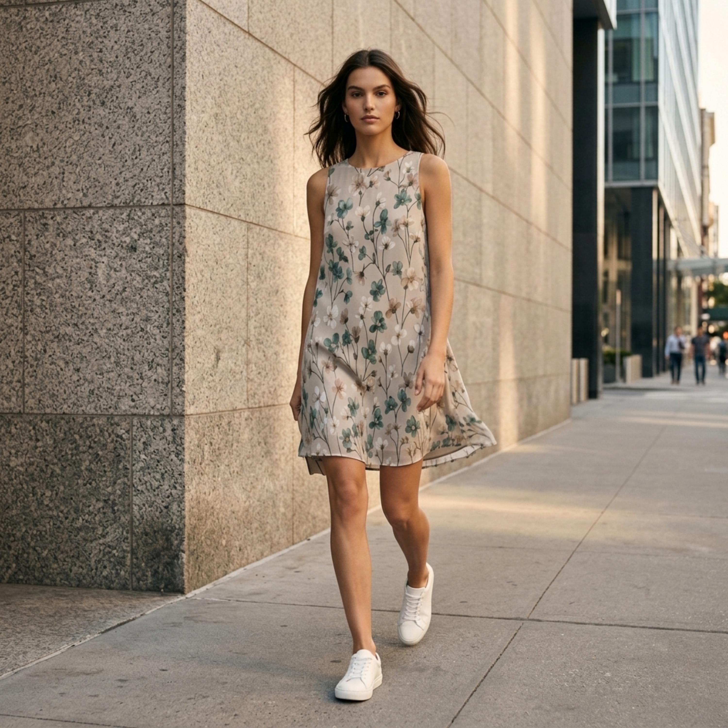 Floral A-Line Pocket Mini Dress | Lightweight Summer Dress