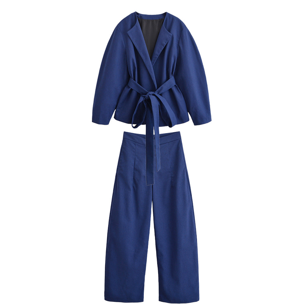 Women's two-piece kimono-style trouser set for resort styling