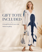 Whale Shark Kaftan Dress | Coastal V-Neck Resort Cover-Up