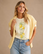 Watercolor Lemon Cotton T-Shirt | Amalfi Mediterranean Summer Tee