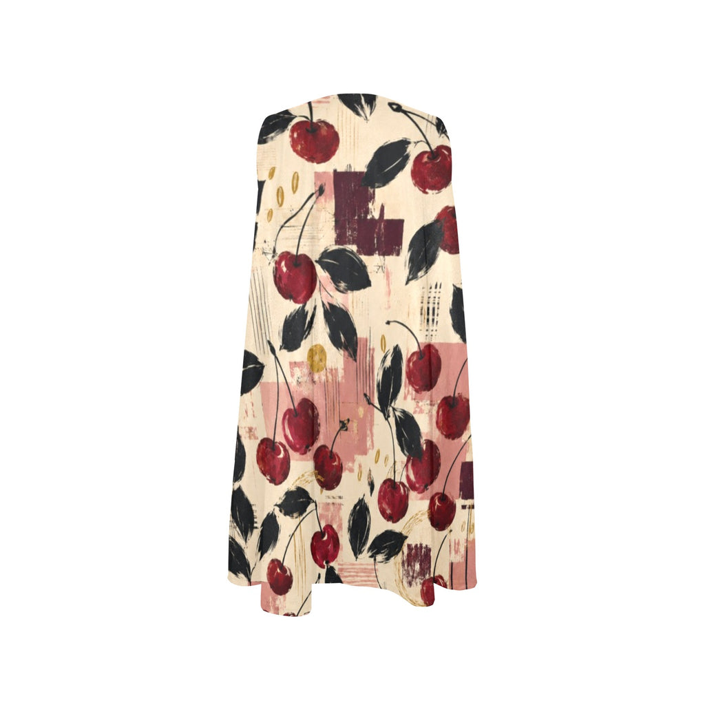Abstract A-Line Mini Dress with Pockets, Navy Rust Coastal Print
