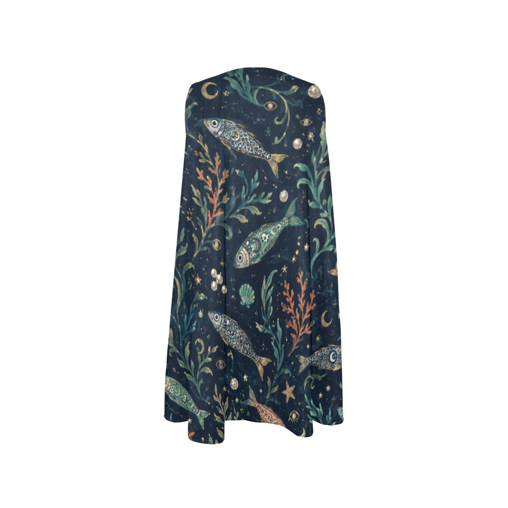 Midnight Mosaic A-Line Mini Dress with Pockets | Wearable Art