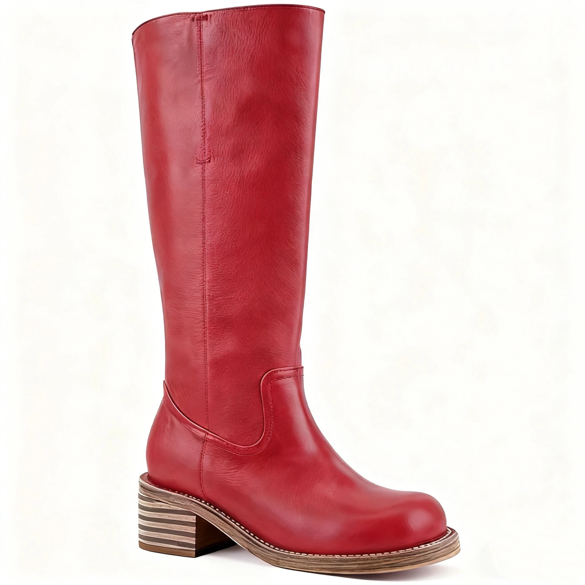 Women's knee-high boots with square heel
