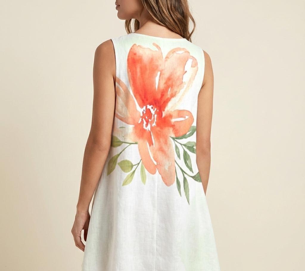 Floral A-Line Pocket Dress | Sleeveless Original Print Sundress