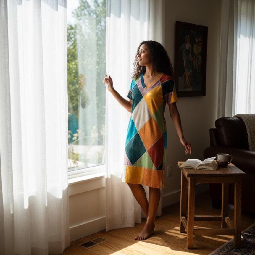 Colorful Geometric A-Line Dress | Boho Patchwork Vacation Dress