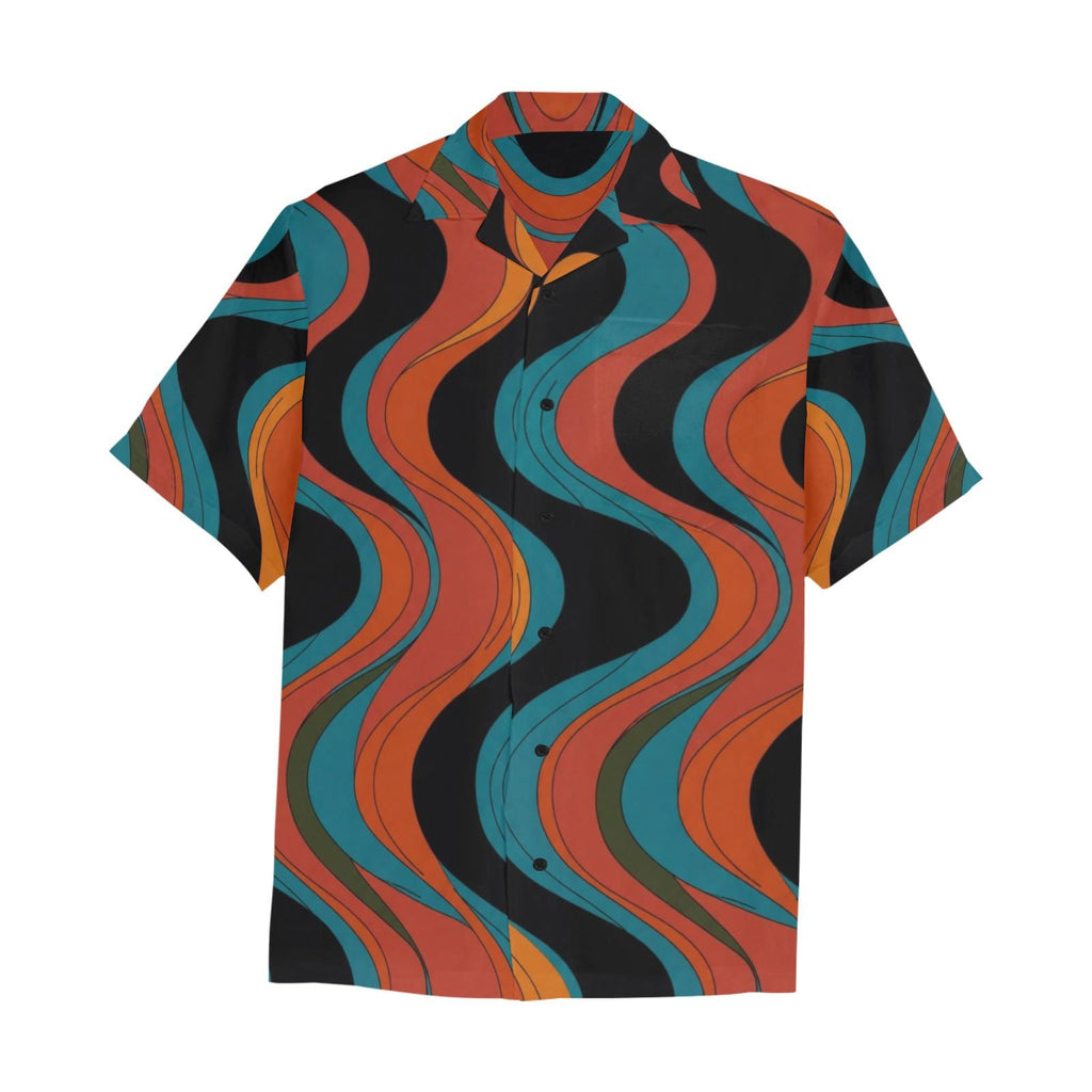 Men’s Retro Wave Hawaiian Shirt | 70s Resort Button-Up