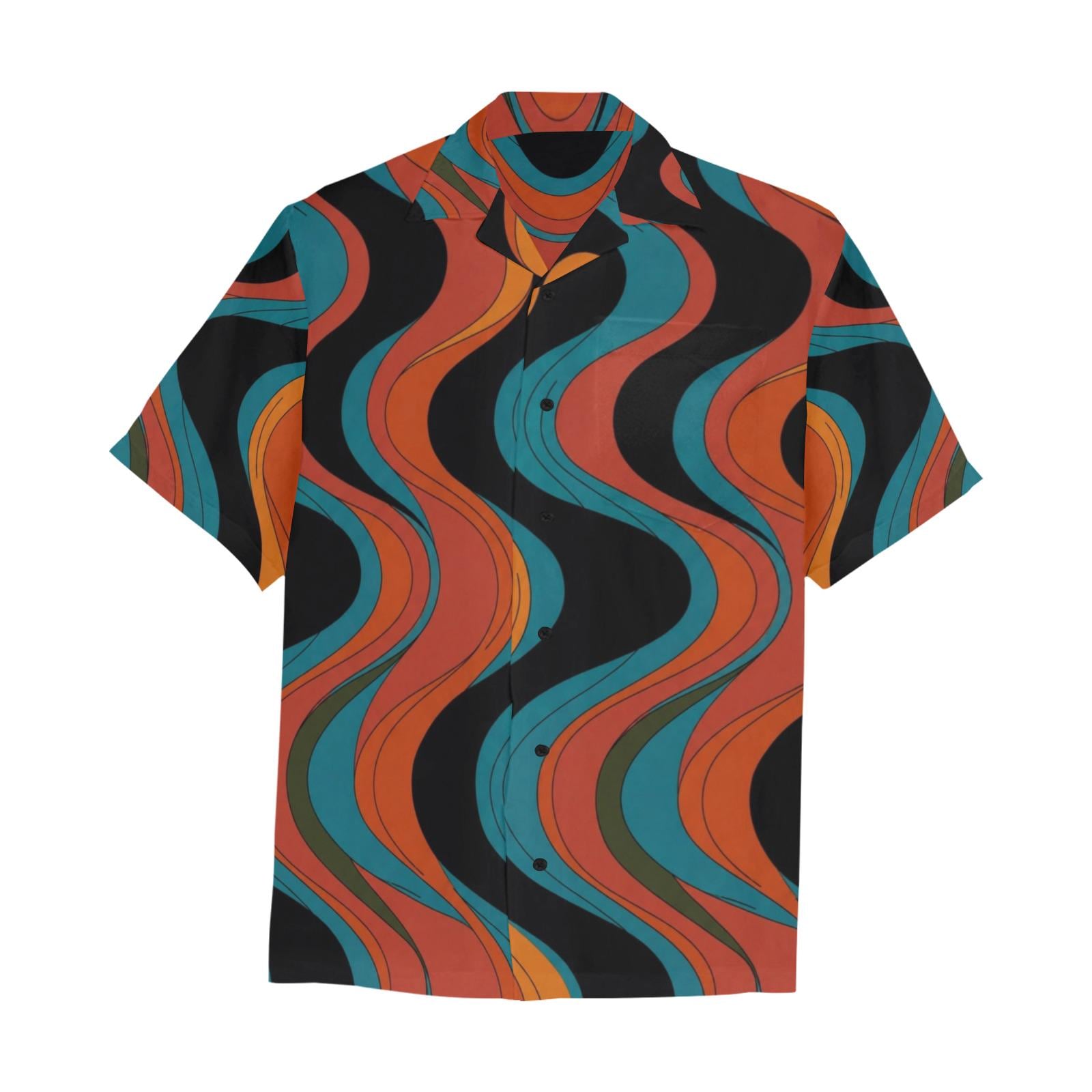 Men’s Retro Wave Hawaiian Shirt | 70s Resort Button-Up