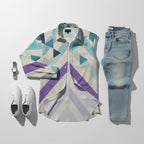 Oversized Geometric Patchwork Shirt | Retro Modern Streetwear Top