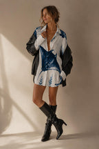 Manta Ray Mini Shirt Dress | Coastal Resort Vacation Dress