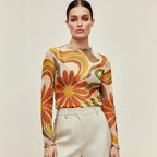 Floral Sheer Mesh Top | Long Sleeve Festival Layering Top