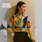 Colorful Abstract Art Shirt | Gallery-Inspired Button-Up Blouse