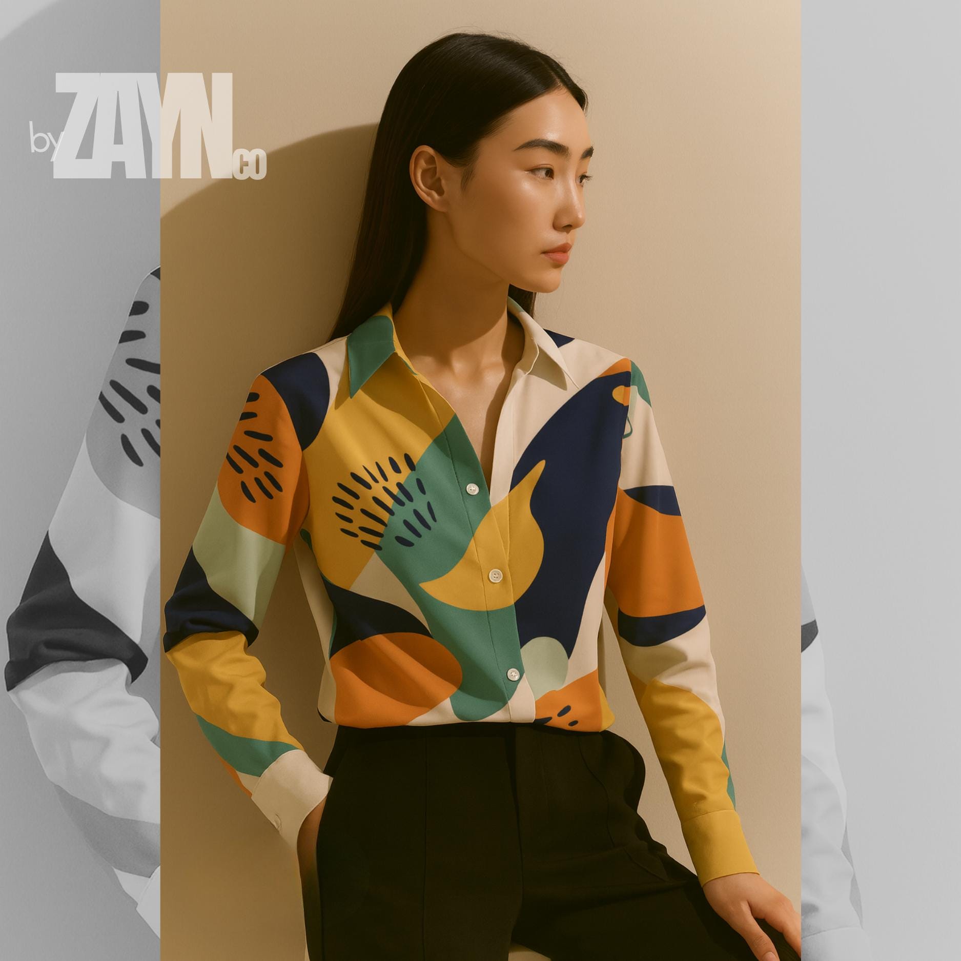 Colorful Abstract Art Shirt | Gallery-Inspired Button-Up Blouse