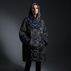 Celestial Gold Hoodie Blanket | Oversized Star Print Loungewear