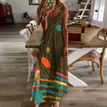 Boho Abstract Maxi Dress | Summer Sling Beach Cover-Up