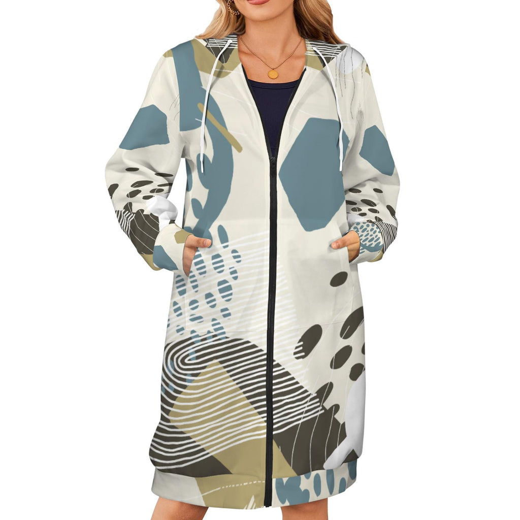 Abstract Geometric Zip Hoodie | Modern Art Streetwear