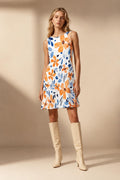 Retro Floral A-Line Mini Dress | 60s Pocket Vacation Dress