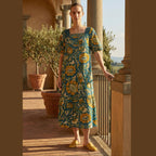 Boho Floral Midi Dress | Relaxed Vintage Summer Dress