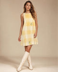 Lemon Gingham Mini Dress | Coastal Picnic Pocket Sundress
