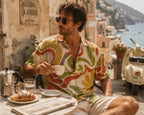 Men’s Cotton Resort Shirt | Retro Floral Mediterranean Button-Up