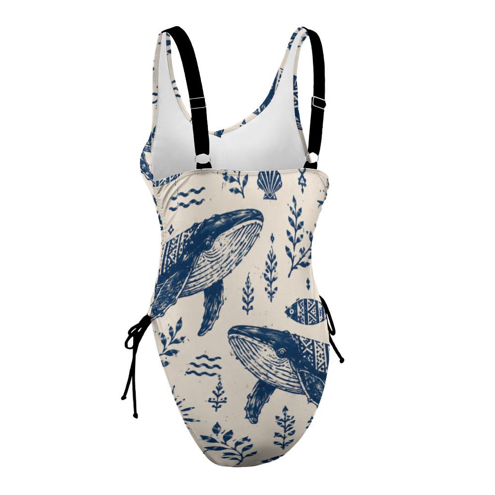 Whale Print One-Piece Swimsuit | Coastal Ocean Swimwear