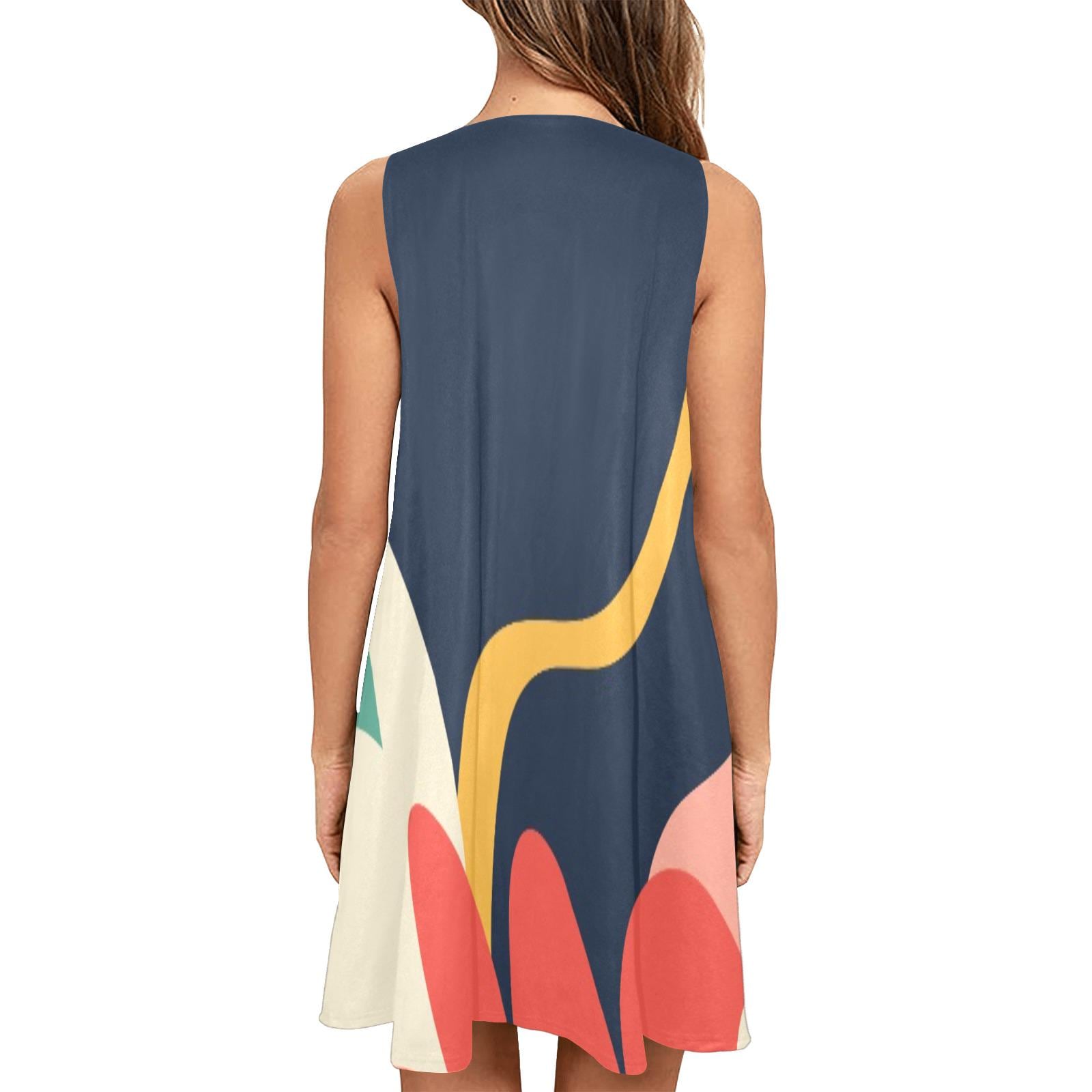 Amalfi Abstract Pocket Dress | Sleeveless Resort A-Line Dress