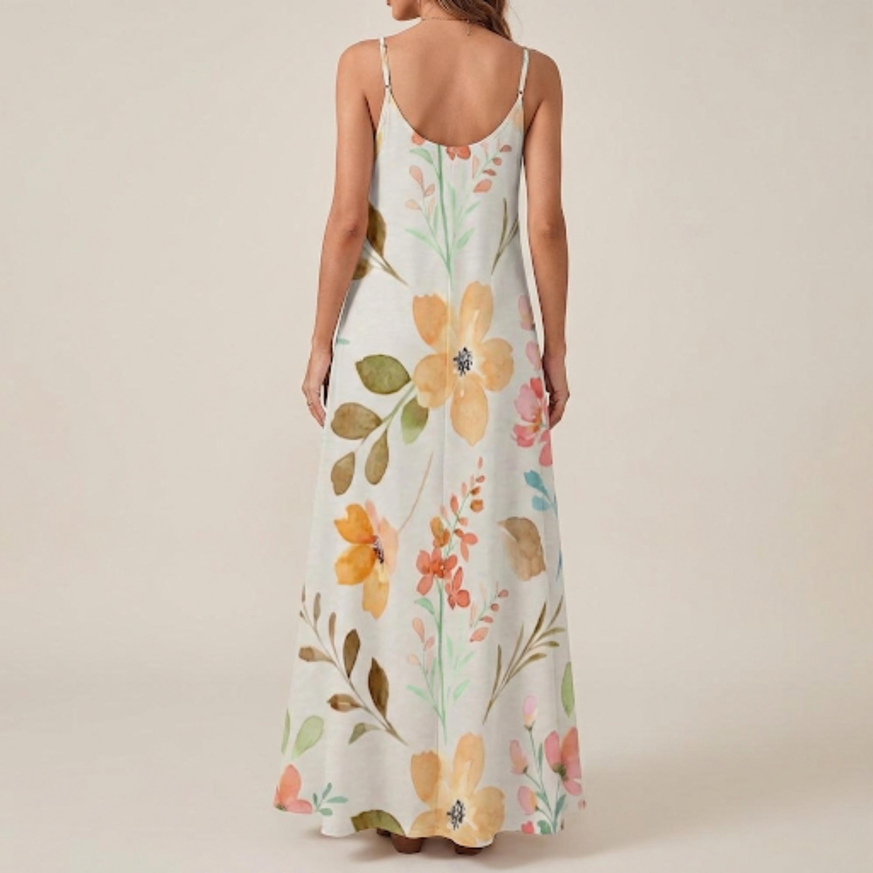 Boho Floral Maxi Dress | Flowy Summer Beach Vacation Dress
