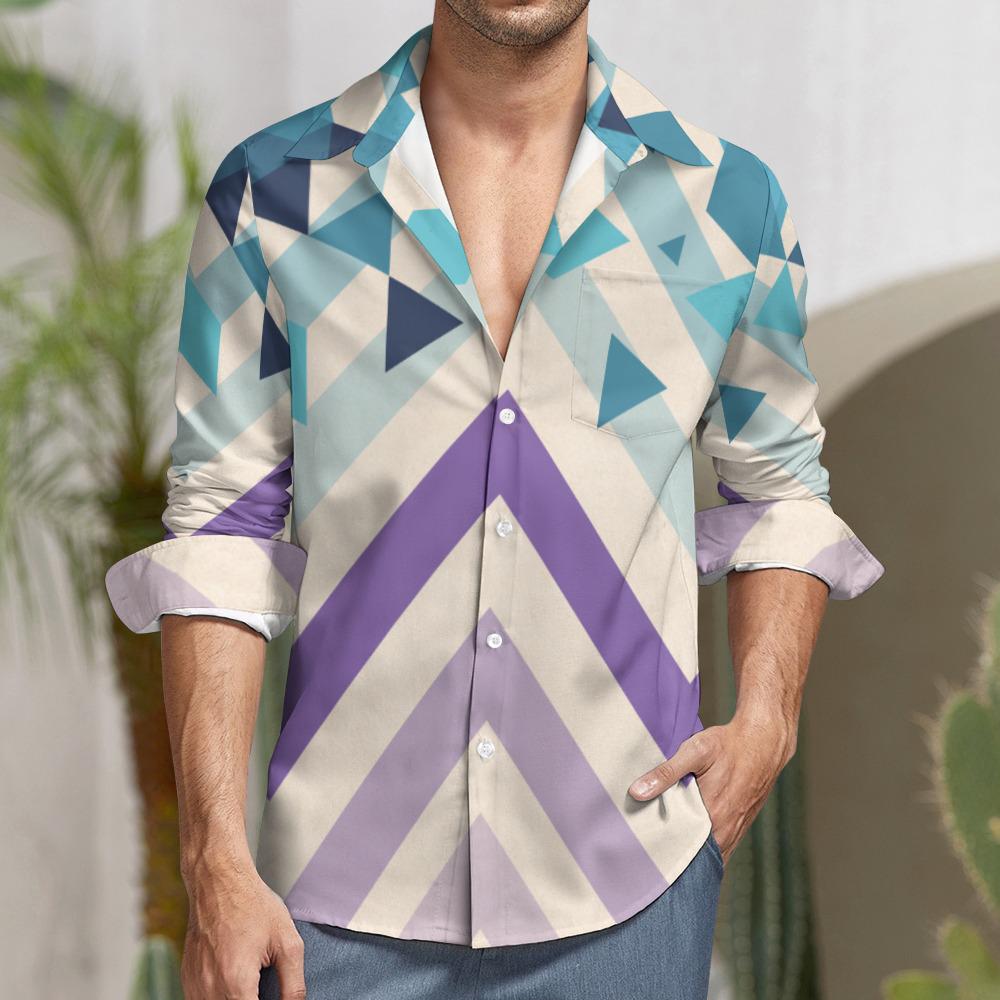 Oversized Geometric Patchwork Shirt | Retro Modern Streetwear Top