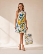 Watercolor Lemon A-Line Dress | Amalfi Pocket Vacation Dress