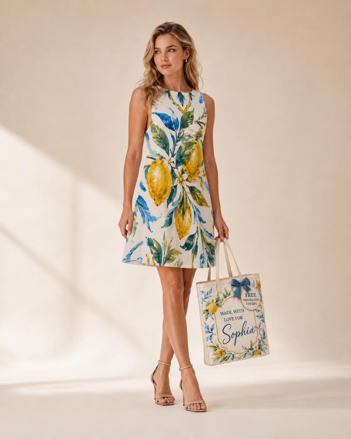 Watercolor Lemon A-Line Dress | Amalfi Pocket Vacation Dress