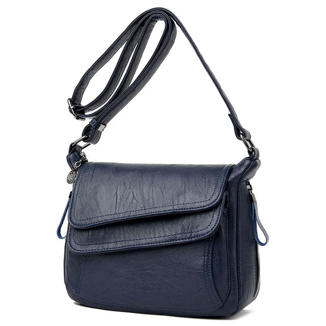 Women's genuine leather shoulder bag in six color options