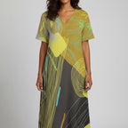 Abstract Art T-Shirt Dress | Modern Geometric Travel Dress