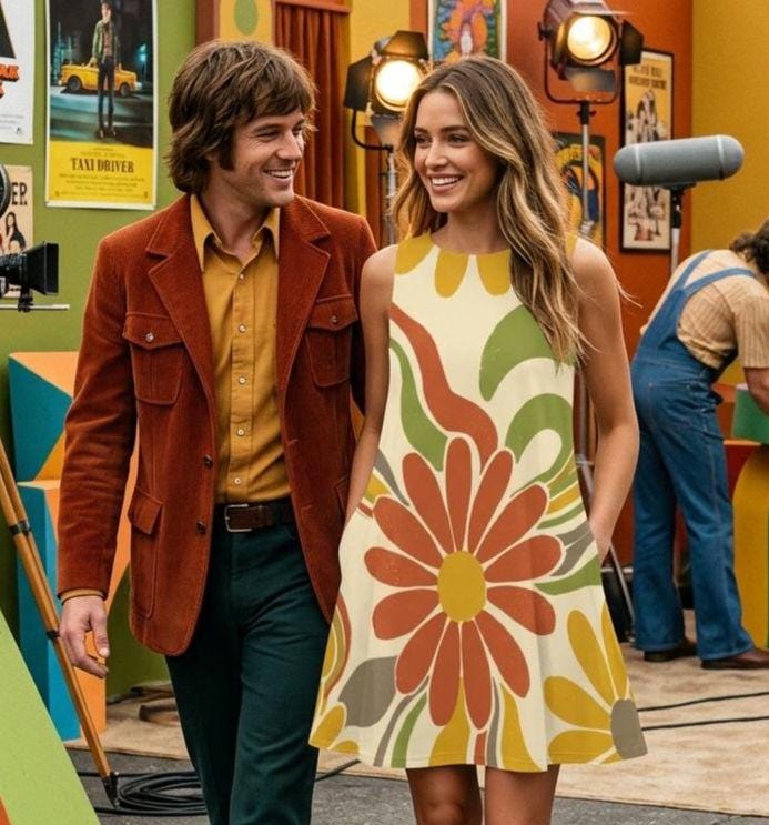 Retro Floral A-Line Dress | Sleeveless Summer Pocket Dress