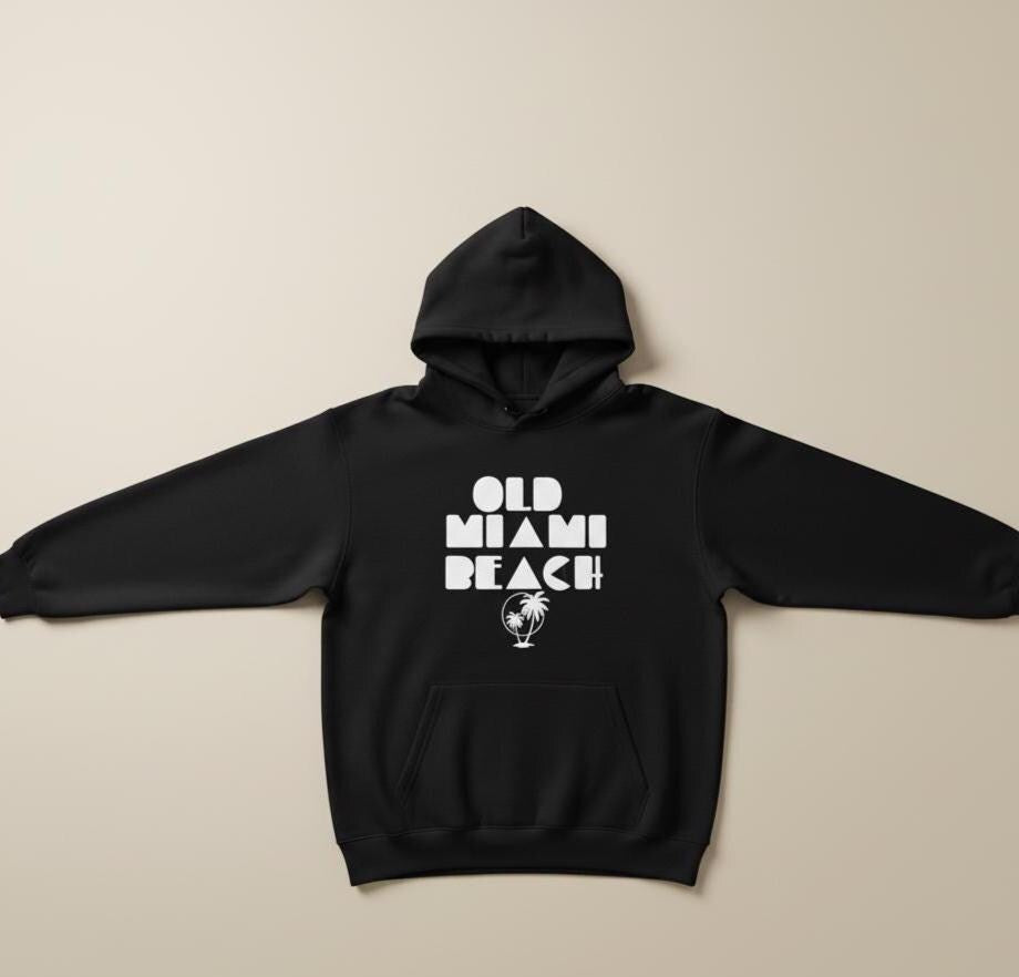 Old Miami Beach Hoodie | 70s Cotton Coastal Sweatshirt